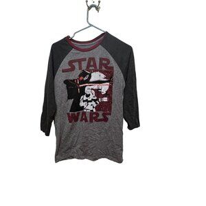 STAR Wars Boy Round Neck Long Sleeve Shirt Size S Gray